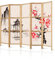 decomonkey Paravent Raumteiler Innen Landschaft Gebirge Baum 225x171 cm 5 Teilig Room Divider Wall Raumteiler Stehend Trennwand Sichtschutz Spanische Wand Sichtschutzwand Wohnzimmer Holz Spa Zen