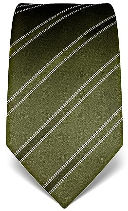 Vincenzo Boretti cravatta elegante classica da uomo, 8 cm x 15 cm, di pura seta di alta qualità, idrorepellente e antisporco, motivo a righe verde scuro