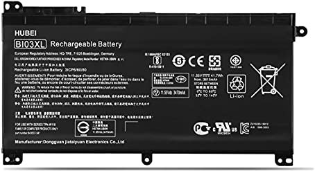 BI03XL HSTNN-LB7P HSTNN-UB6W 843537-541 Sostituzione della batteria del laptop per HP Pavilion X360 M3-U 13-U M3-U001DX M3-U103DX 13-U100TU 13-U100TU 13-U118TU Stream 14-AX 14-ax010nr(11.55V 41.7Wh)