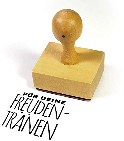 Frau WunderVoll® Stempel FÜR Deine FREUDENTRÄNEN aus Holz, Schrift-/ Motivgröße: 2,5 x 2,5 cm/Motivstempel Textstempel Gummi Holz Gummistempel Stempel Gastgeschenk Stempel Hochzeit Dekostempel