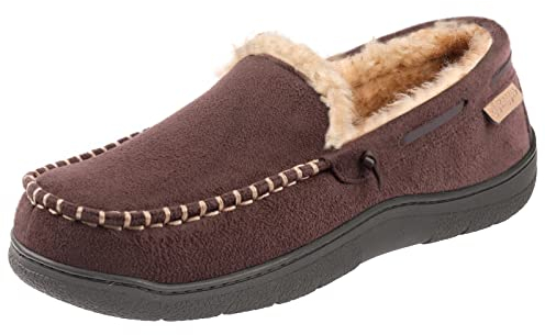 Zigzagger Herren Microsuede Mokassin Hausschuhe Rückstellschaum Pantoffeln