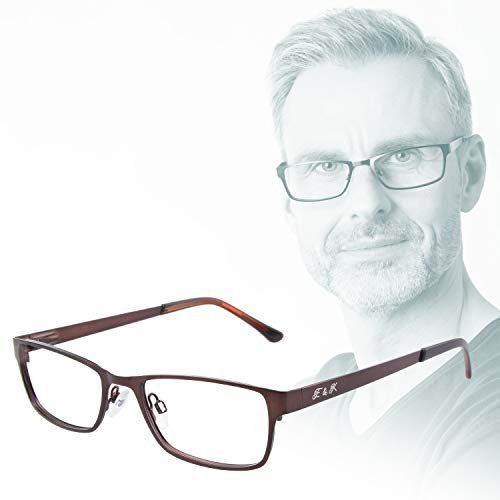Edison & King Lesebrille Elements aus Metall, in 6 Farben, mit Premium Gläsern (braun, +1,00 dpt)