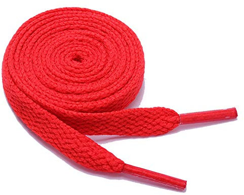 Sechunk Juego de 2 pares de cordones planos de 29 colores, 12 longitudes para zapatos, Rojo, 50cm