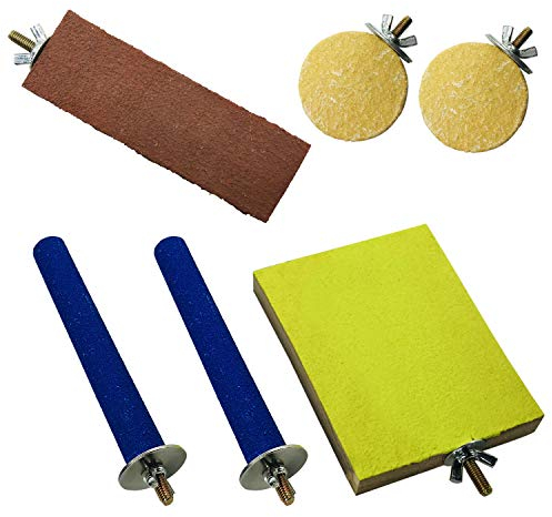 Allazone 6 Pz Juguetes para Pájaros, Columpio y Perca para Masticar - para Loros, Periquitos, Cacatúas, Conuras, Guacamayos