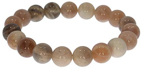 Mondstein Kugel Stretch Edelstein Armband 10S131 - individuelle Größe DisplayLength 17