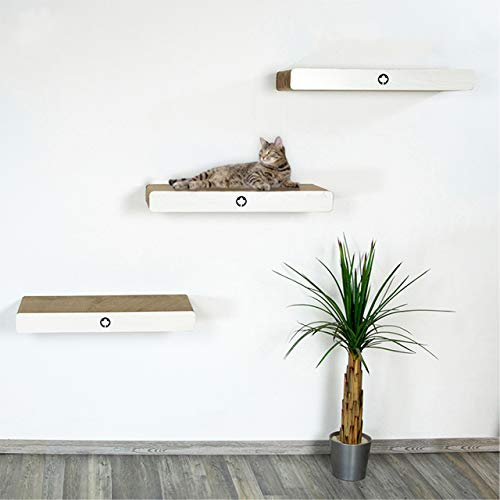 CanadianCat Company | Catwalk aus 3er Kratzbrett-Set mit verdeckter Wandbefestigung Cloud | hellgrau | ca. 70 x 30 x 8 cm Kletterwand Katze Catwalk