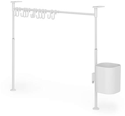 Umbra Anywhere, organizador de cocina con recipiente para utensilios y barras de tensión, Blanco