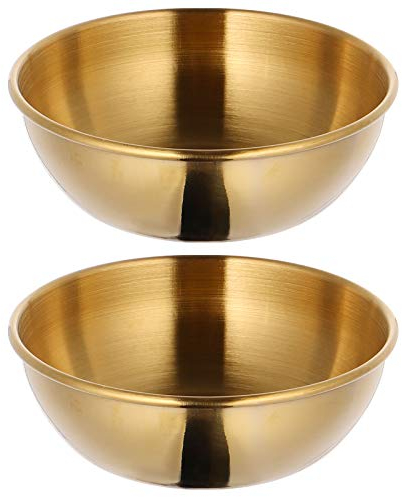 2PCS Food Dipping Bowls, Small Stainless Steel Snack Serving Bowls, Round Seasoning Dish Dessert Bowl Appetizer Bowl for Sauces Soy Sauce Ketchup Veginer