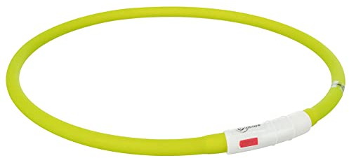 TRIXIE Leuchtring für Hunde XS-XL grün – Leuchtendes Hundehalsband, ideal für Spaziergänge im Dunkeln – Aufladbar und individuell einstellbar - 12648