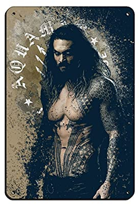 BAOZHI Metallschild, Motiv: Aquaman Arthur Curry Jason Momoa Movie Classic Hero 9, Retro, Eisen, Zinn, 20 x 30 cm, Wandmontage, Retro-Natur-Dekoration