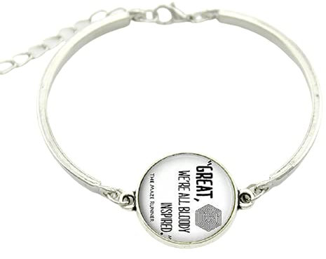 LINWEN Great We're All Bloody Inspired The Maze Runner Armband Super Smash Bros Smash Ball One Direction ID Armbänder Schmuck, 20 mm, Zink