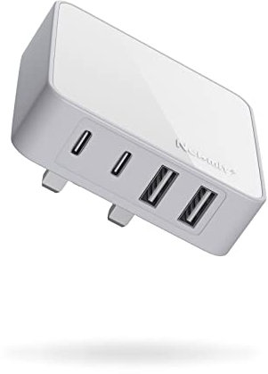 Nekmit 52W 4 Port USB C Charger, Dual 20W USB C PD 3.0 Fast Wall Charger Block for iPhone 14/14 Pro/14 Pro Max, Galaxy, Pixel, iPad, AirPods and More