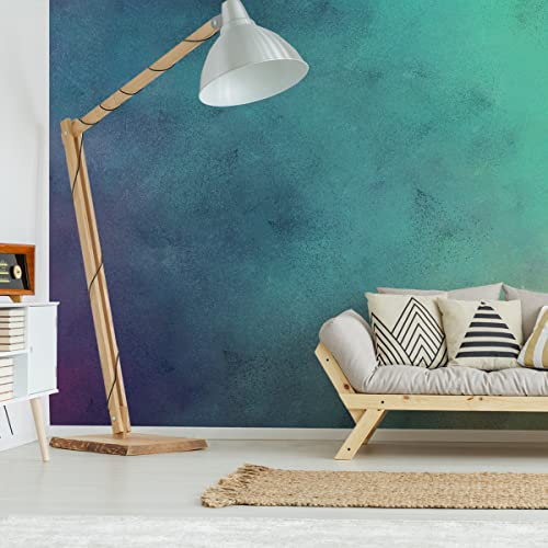 Muralo Selbstklebende FOTOTAPETE 315x210 TAPETE Wandtapeten Blauer Türkis Ombre Hintergrund Wohnzimmer Schlafzimmer Moderne Wandbilder XXL Wand Dekoration Abstrakt Luxus Br. 315 cm x Hö. 210 cm