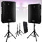 IBIZA SOUND LIGHT - Pack Sono 1200 W Total - 2 altavoces 600 W - 2 patas soportes para altavoces - PA DJ - Noche - Cumpleaños - Sala de fiestas