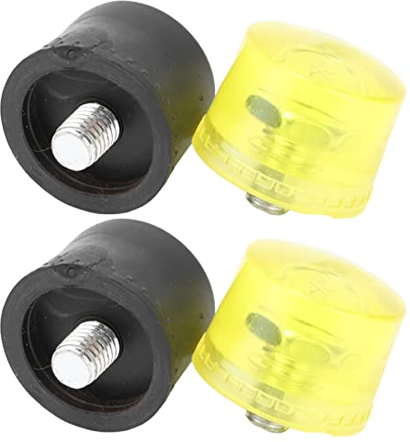 2 Set Gummihammer Ersatzköpfe, Schlagkopf Hammer Ersatzspitzen Set Mallet Zubehör Gelb Schwarz(Φ40mm)