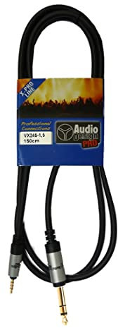 Audiodesign Câble audio adaptateur X-Pro 1,5 m convertisseur jack 3,5 mm mâle stéréo vers jack 6,5 mm mâle stéréo