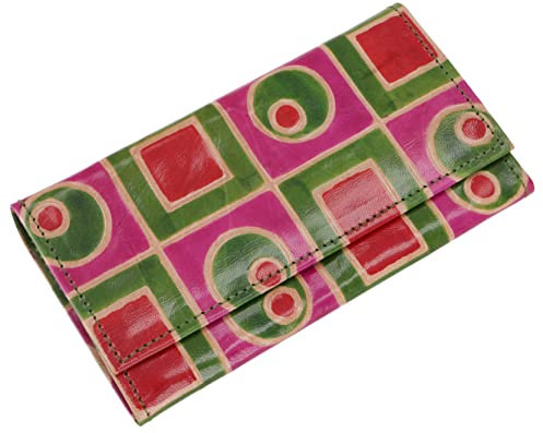 GURU SHOP Geprägtes Lederportemonnaie, Boho Geldbörse - Modell 6, Unisex - Erwachsene, 10x16x2 cm