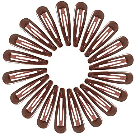 NiceYnn 20Pcs 4.8cm Barrettes Pince à Cheveux Clip en Métal, Barrette Cheveux Fille, Snap Barettes BB en Métal, Femme Snap Clip Barrettes à Cheveux, Enfant Épingle à Cheveux Marron