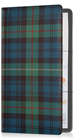 Auto-Handschuhfach-Organizer, Aktenordner, kariert, für Auto-Dokumente, Handschuhfach, Blau / Grün