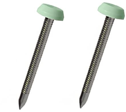 50 x Chartwell Green UPVC 40mm Poly Top Pins Plastic Headed Fascia Fixings