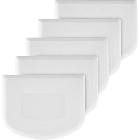 SAVITA 5pcs 4.6x3.6'' Dough Bowl Spatula, Dough Cutter Multi-Function Dough Scraper Food Scrappers Plastic Kitchen Bowl Scraper Tool for Pastry Cake Bread Pizza Baking (White)