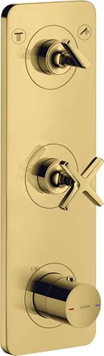 hansgrohe AXOR Citterio E Thermostatmodul Unterputz 38 x 12 für 2 Verbraucher, 36703990, Farbe: Polished Gold Optic