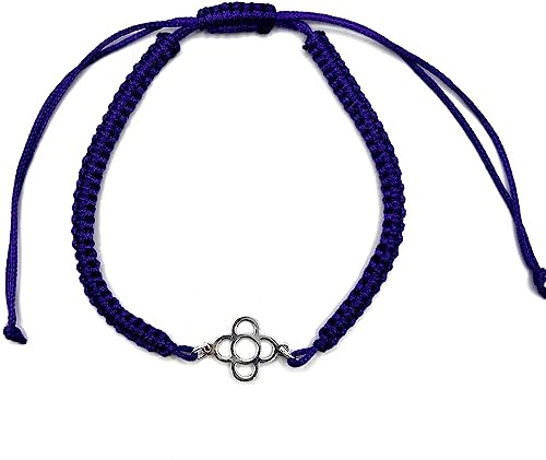 MASBARATA PULSERA MACRAME CON FLOR DE PANOT EN PLATA DE LEY
