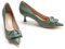 C.Paravano Pumps Damen Kitten Heel Pumps Pumps Spitz Schuhe Pumps Geschlossene Zehe Pumps Pumps Leder(Grün,37)