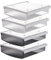 TUKA 4X 1,7L Unterschreibtisch-Schubladen 21x18x5,4cm, Selbstklebende Schubladen, Versteckte Unterbauschublade unter Schreibtisch, Utensilien Stiftebox 4er Set in Matte Schwarz + Transparent TKD8608