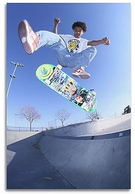 YBHF Skateboarding Poster Skate Like A PRO Poster, Wandkunstdruck, Retro-Ästhetik, Raumdekoration, Bürodekoration, 30 x 45 cm, ungerahmt