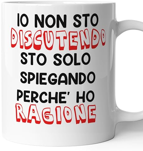 AL PRODUCTION Tazza Mug IO NON STO DISCUTENDO DESCRIZIONE DIVERTENTE - Tazza regalo di compleanno - Divertente - Humor