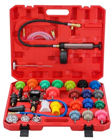 KATSU 28 Pièces Testeurs de Pression Universels pour Radiateur et Système de Refroidissement de Type Vide Détecteur de Fuite 450813