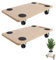Aufun 2 Stück Rollbrett Transportroller rutschfest 58 x 29 cm, Transport Rollbrett für Umzug & Werkstätten, inkl. Gummipads Transportroller Möbelroller Transporthilfe für Outdoor & Indoor