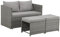 SVITA ATHINA 2in1 Sitzgruppe Outdoor Rattanlounge Balkon Essgruppe Gartenmöbel Set Gartenlounge klein Balkonmöbel Polyrattan Grau