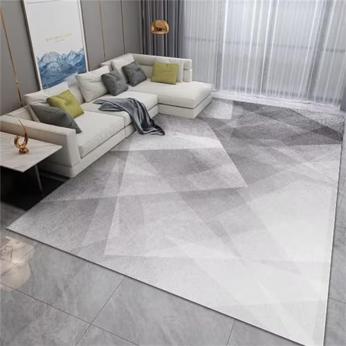 LKTRUK 100X200Cm Grau Auslegware Teppichboden Rechteckiger Teppich Für Arbeitszimmer, Schlafzimmerteppich, Maschinenwaschbar 3Ft 3.4''X6Ft 6.7''