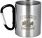 Spruchreif | Doppelwandige Edelstahltasse mit Karabinerhaken und hochwertiger Gravur | Outdoor Gadgets | Geschenk Jagen | Jäger | „Sie hat gesagt Jagen oder ich…““ - 300 ml