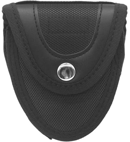 Avejjbaey Tactical Universal Handcuff Pouch Holster Belt Clip Case Police Shackle Pouch Black Nylon