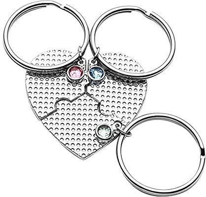 WATIIFUFU Jigsaw Puzzle Schlüsselanhänger Set Herz Freundschaft Schlüsselanhänger Trio Passende Tasche