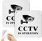 CCTV In Operation Sign - 2 Pcs Aluminum, Waterproof Self-Adhesive With Pre-Drilled Holes for Indoor and Outdoor (10 X 10 CM)