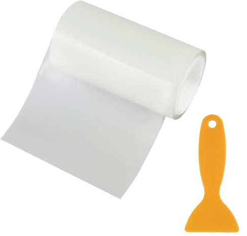 EASYKEENECOM Eine Rollen RV Markise Reparaturband mit Schaber, Zelt Reparaturband wasserdicht, Pop Up Leinwand Reparatur Kit, Patch klar Starke Abdichtung Dichtungsmittel 3.9Inch x 5 Ft Heavy Duty