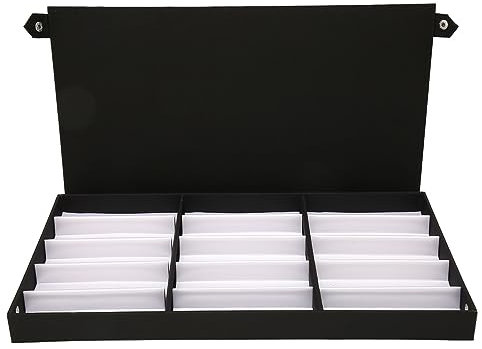 Tissting Multi Sunglasses Organizer Case with 15 Slots 48 x 30 x 4cm/18.9 x 11.8 x 1.57in Black for Eyewear and Jewelry - Versatile Storage Solution for Men Women Ideal for Travel and Home Use