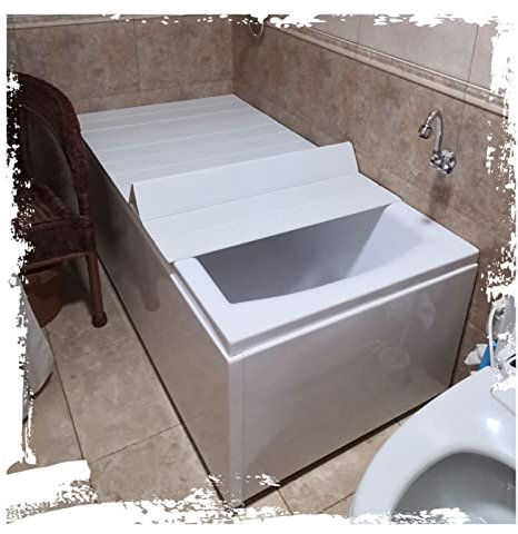 Badewannen-Ablage, zusammenklappbare Abdeckung, Kunststoff, staubdicht, isolierender Deckel für Spa, Badezimmer und Dusche, 0,6 cm dick, multifunktionaler Organizer