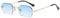 JCTAIFOO Retro Randlose Rechteckige Sonnenbrille Damen Herren Vintage Schlanke Rechteckig Getönte Brille (Gold/Hellblau)