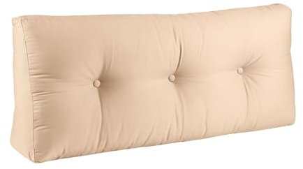 Original Rückenkissen von BioKinder | 100 x 40 cm | Loungekisse, Rückenpolster, Keilkissen, Sofakissen, Palettenkissen | 100% Baumwolle in Beige