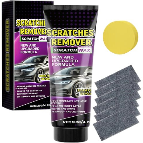 Auto Kratzer Reparaturpaste Kit, Autos Kratzer Entferner, 2025 Neues Nano Sparkle Tuch Auto Kratzerentfernungs Original,mit Nano Tuch und Schwammball, für Fahrzeuge Autos Reparatur Kit (Schwarz)