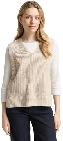 Tom Tailor Damen 1049136 Pullunder mit V-Ausschnitt (1er Pack)