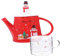 DRESSOOS 1 Set Di Bollitore Di Natale, Tazza, Teiera Per Uso Domestico, Teiera Portatile, Piccolo Bollitore Per Il Tè, Strumento Per Servire Il Tè, Teiera Per Feste Di Natale, Teiera In