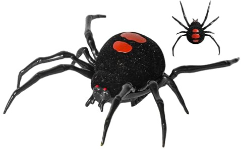 Araignée noire imitation réaliste - Décoration d'araignée effrayante, araignée jouet avec astuce | Accessoire d'araignée nouveau, jouet de blague effrayant, divertissement intérieur pour chats