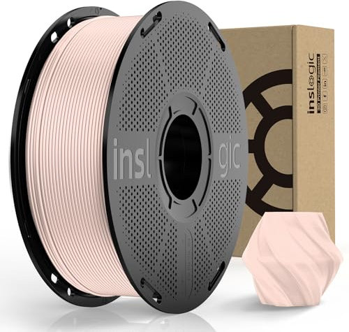 Inslogic PLA Pro Filament 1.75mm vorgetrocknetes Filament Feuchtigkeitsbeständiges 3D Drucker Filament 1kg Spule, +/-0.02mm Genauigkeit, Kompatibel mit den meisten FDM Druckern (peach sand)​​