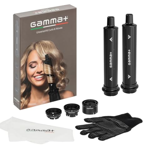 Gamma+ Lockenaufsatz-Set Curls & Waves | 2 Selbstaufrollende Zylinder für Locken und Wellen | Kompatibel mit Gamma+ Haartrocknern | Airflow 3D 360° Technologie | Professionelle Temperaturkontrolle